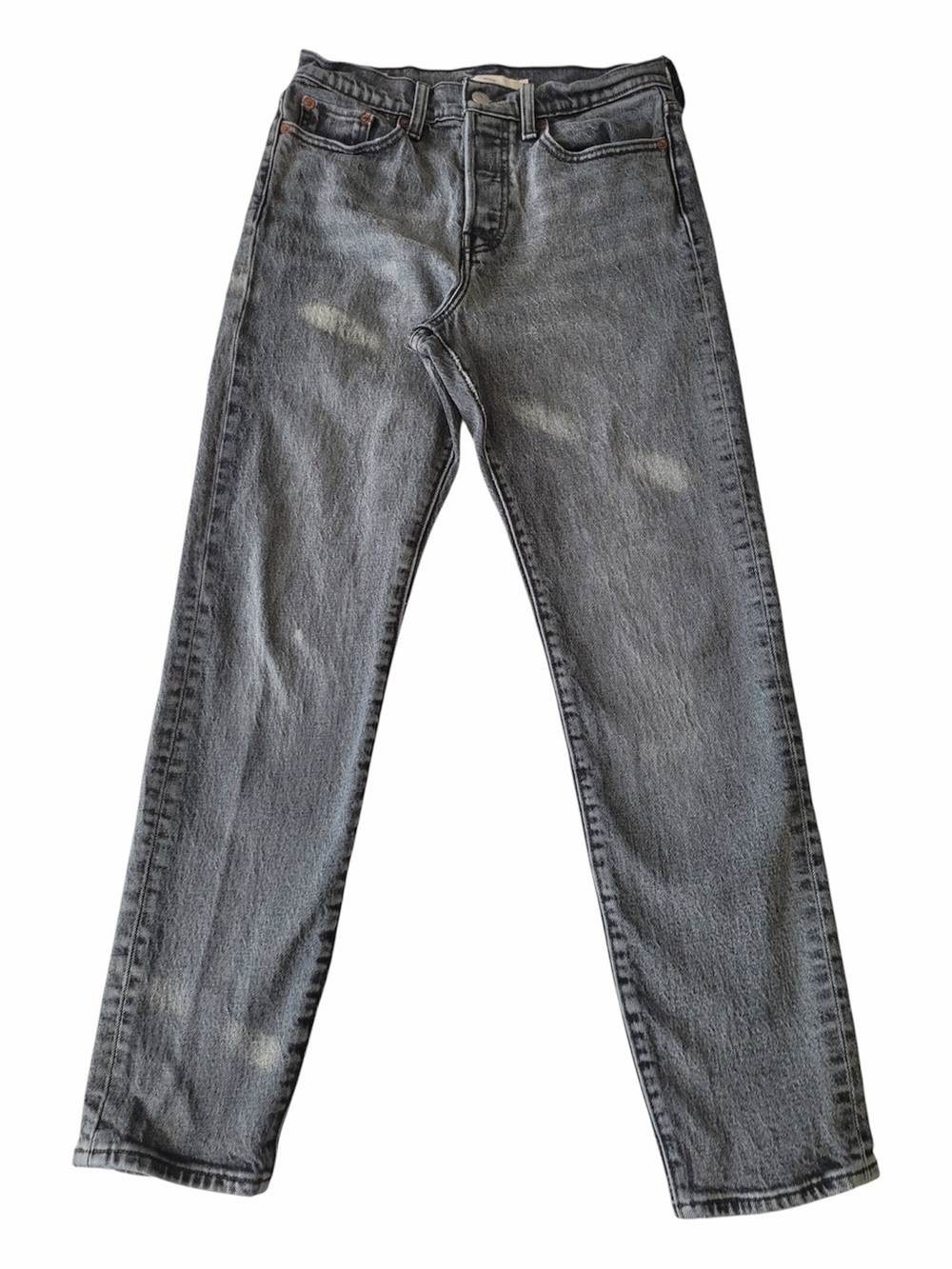 ✅ Levi's Premium Denim Wedgie High-Rise Women's Jeans in Washed Solid Gray Sz 27